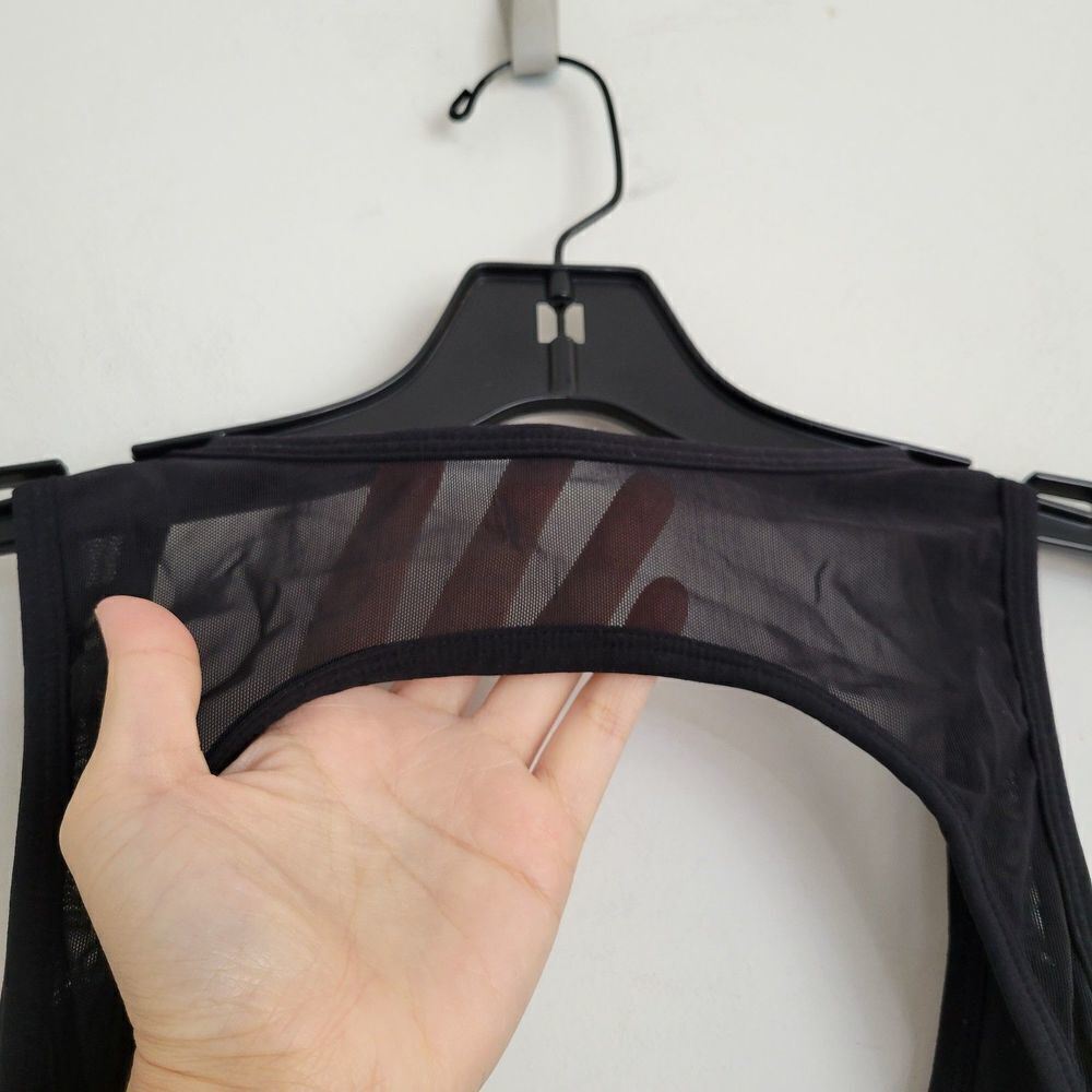 Fabletics Black Mesh Cut Out Back Elastic Band Wo… - image 3